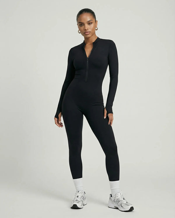 Sculpting Jumpsuit Seamless Long Sleeve Zip
