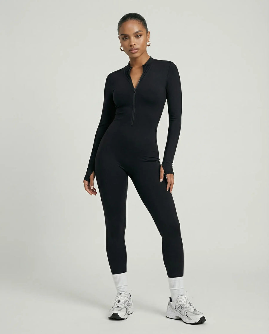 Sculpting Jumpsuit Seamless Long Sleeve Zip