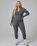 Sculpting Jumpsuit Seamless Long Sleeve Zip