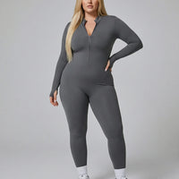 Sculpting Jumpsuit Seamless Long Sleeve Zip