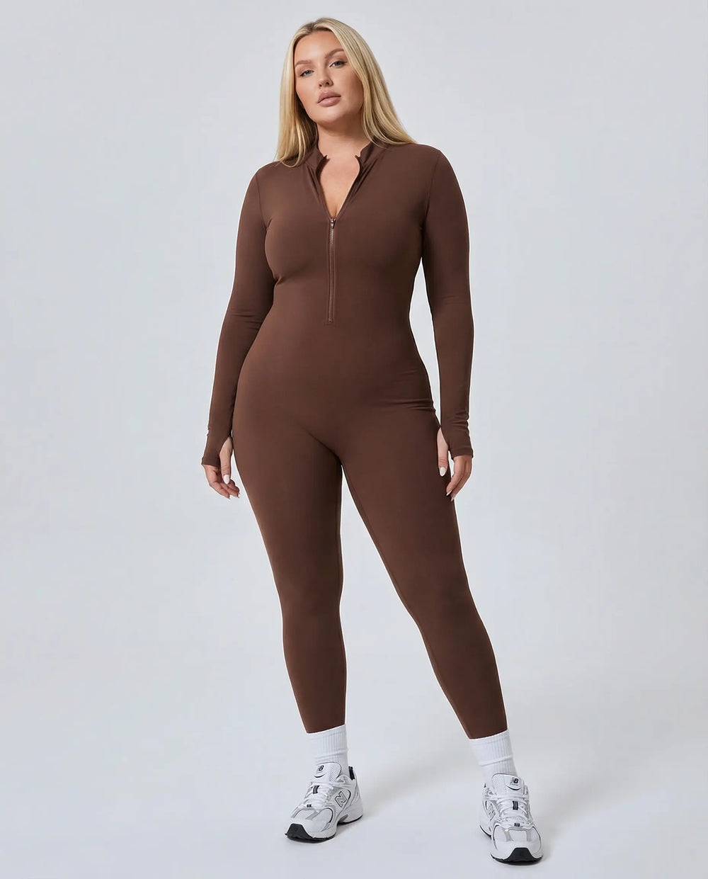 Sculpting Jumpsuit Seamless Long Sleeve Zip