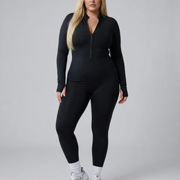 Sculpting Jumpsuit Seamless Long Sleeve Zip