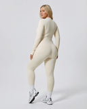 Sculpting Jumpsuit Seamless Long Sleeve Zip