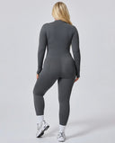 Sculpting Jumpsuit Seamless Long Sleeve Zip