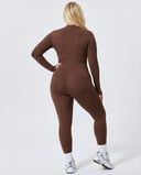 Sculpting Jumpsuit Seamless Long Sleeve Zip
