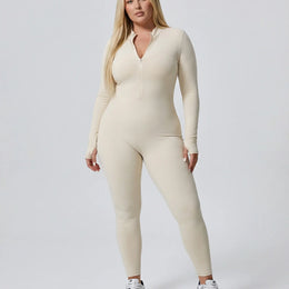 Sculpting Jumpsuit Seamless Long Sleeve Zip