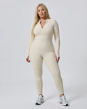 Sculpting Jumpsuit Seamless Long Sleeve Zip