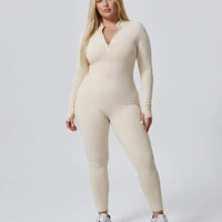 Sculpting Jumpsuit Seamless Long Sleeve Zip