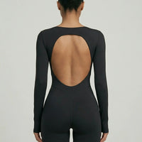 Sculpting Romper Women Long Sleeve Square Neck