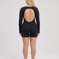 Sculpting Romper Women Long Sleeve Square Neck