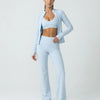 3-Piece Set – Flare Pants, Sports Bra & Jacket