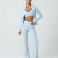 3-Piece Set – Flare Pants, Sports Bra & Jacket
