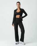 3-Piece Set – Flare Pants, Sports Bra & Jacket