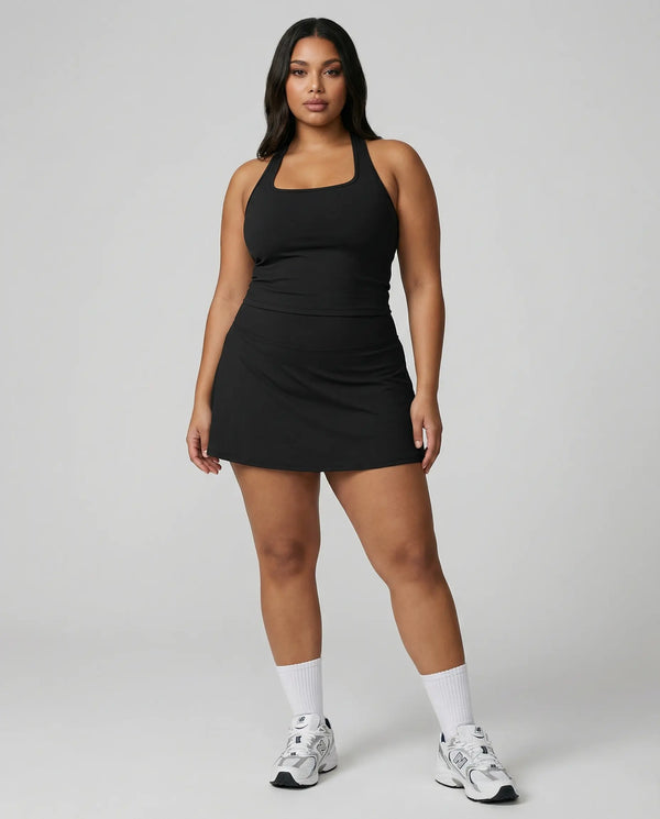 Tennis Sculpting Activewear Set with Built-In Skort