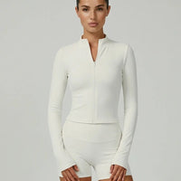 Women's Workout Set – Zip Jacket & Sculpting Shorts
