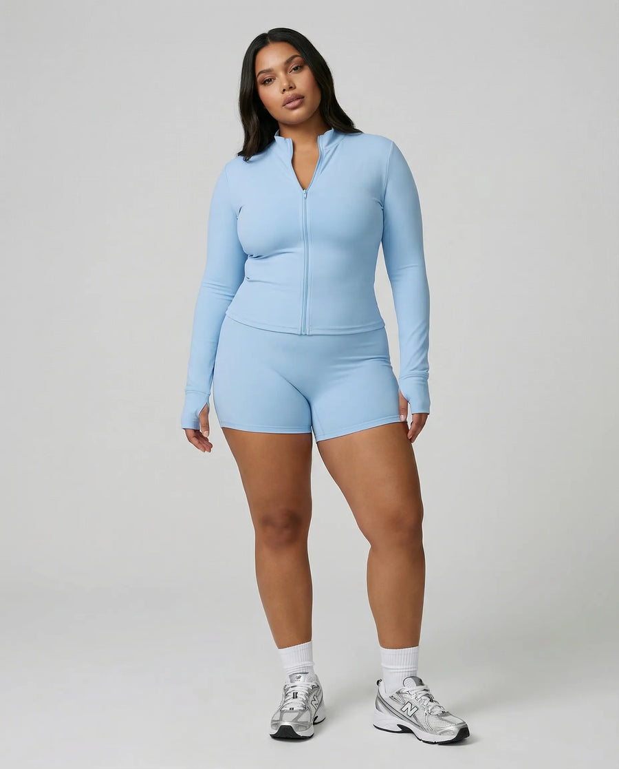 Women's Workout Set – Zip Jacket & Sculpting Shorts