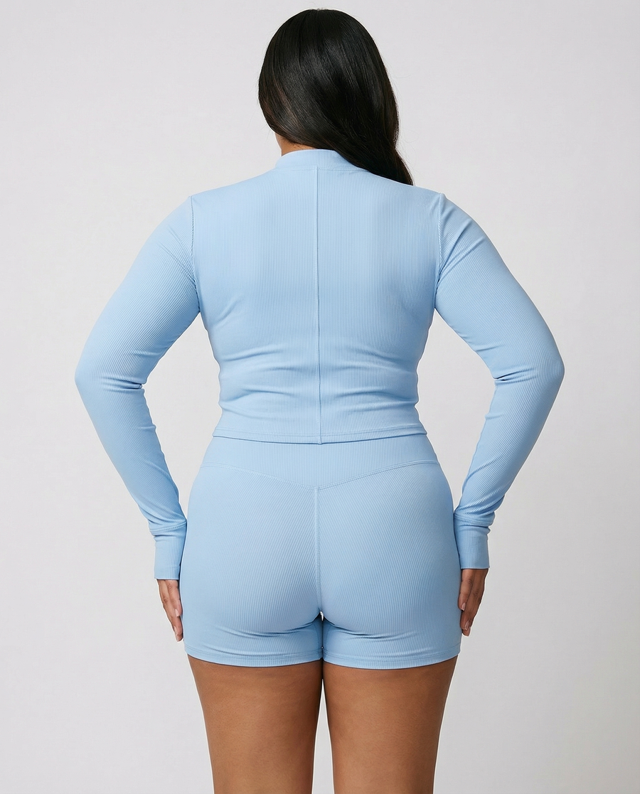 Women's Workout Set – Zip Jacket & Sculpting Shorts