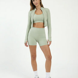 Seamless Sculpting 3-Piece Zip Jacket Set