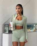 Seamless Sculpting 3-Piece Zip Jacket Set