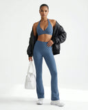 Halter Sports Bra Deep V Sculpt