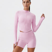 Women's Workout Set – Zip Jacket & Sculpting Shorts
