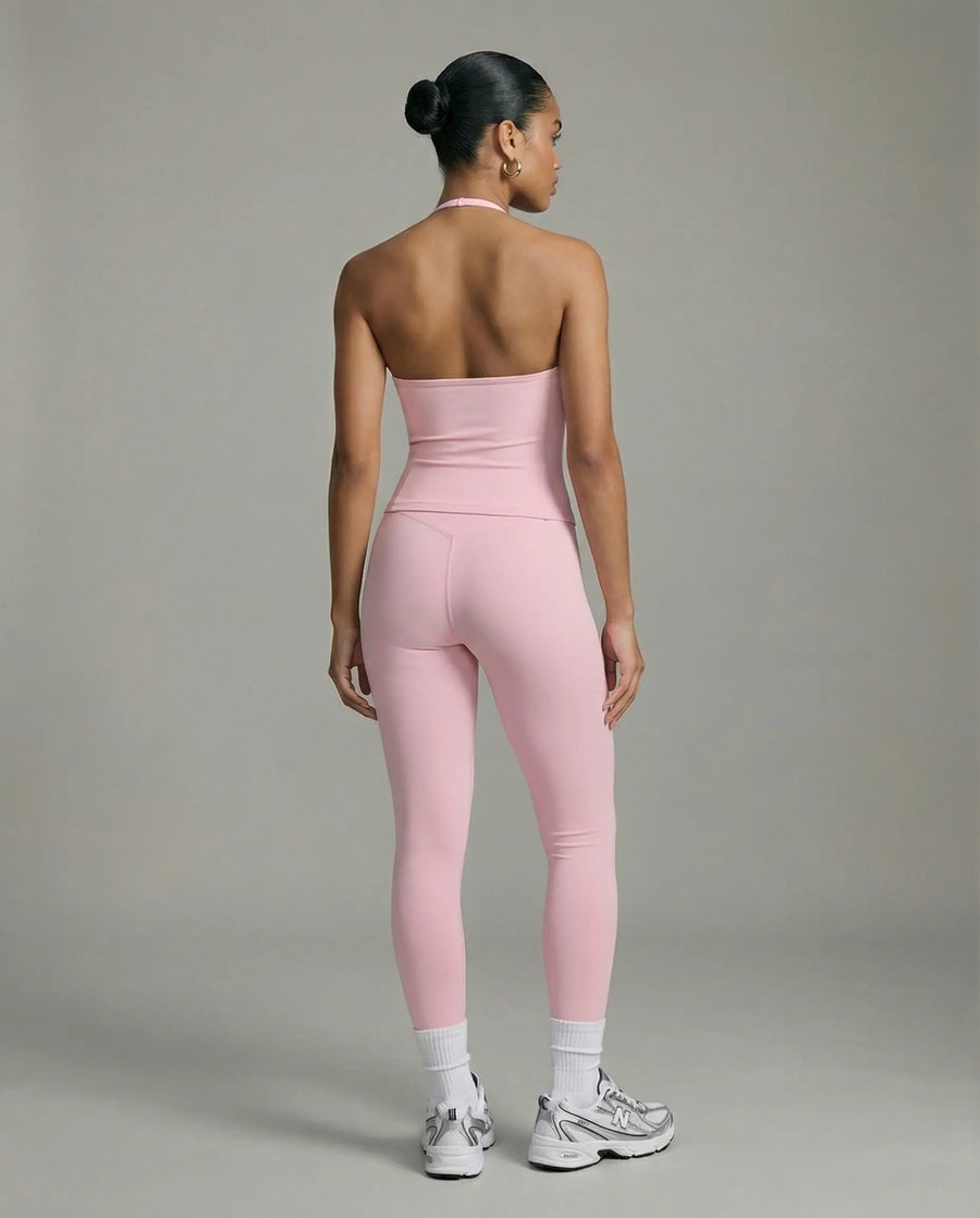 Pink Seamless Halter Sculpt Leggings Set