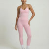 Pink Seamless Halter Sculpt Leggings Set