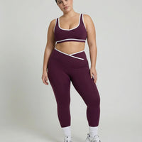 Seamless Sculpt Contrast Workout Set in Purple