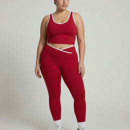 Seamless Sculpt High-Waist Gym Set in Red