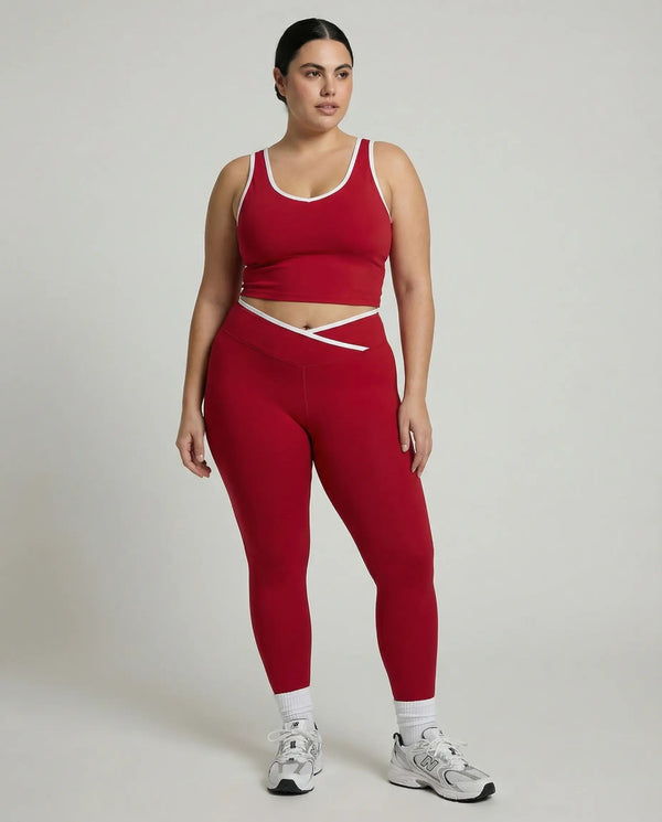 Seamless Sculpt High-Waist Gym Set in Red