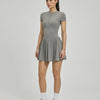 Women Zip-Up Sculpt Flare Padel Tennis Dress Activewear Grey