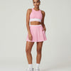 Women  Padel Matching Set Pleated Skirt & Crop Top Activewear Pink