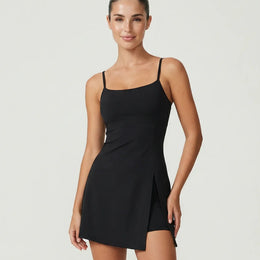 Sculpt Spaghetti Strap Side Slit Padel Dress