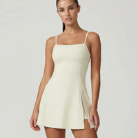 Sculpt Spaghetti Strap Side Slit Padel Dress