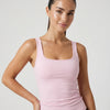 Women Square Neck Tank Top Sculpting Activewear Pink