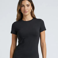 Women Sculpting Crew Neck T-Shirt Slim Fit Black