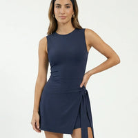 Sculpt Sleeveless Wrap Tie Tennis Dress