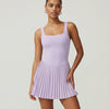Sculpt Square Neck Pleated Tennis Dress