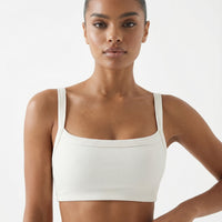 Sports Bra Ribbed Square Neck Crop