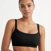 Sports Bra Ribbed Square Neck Crop