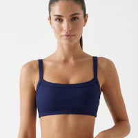 Sports Bra Ribbed Square Neck Crop