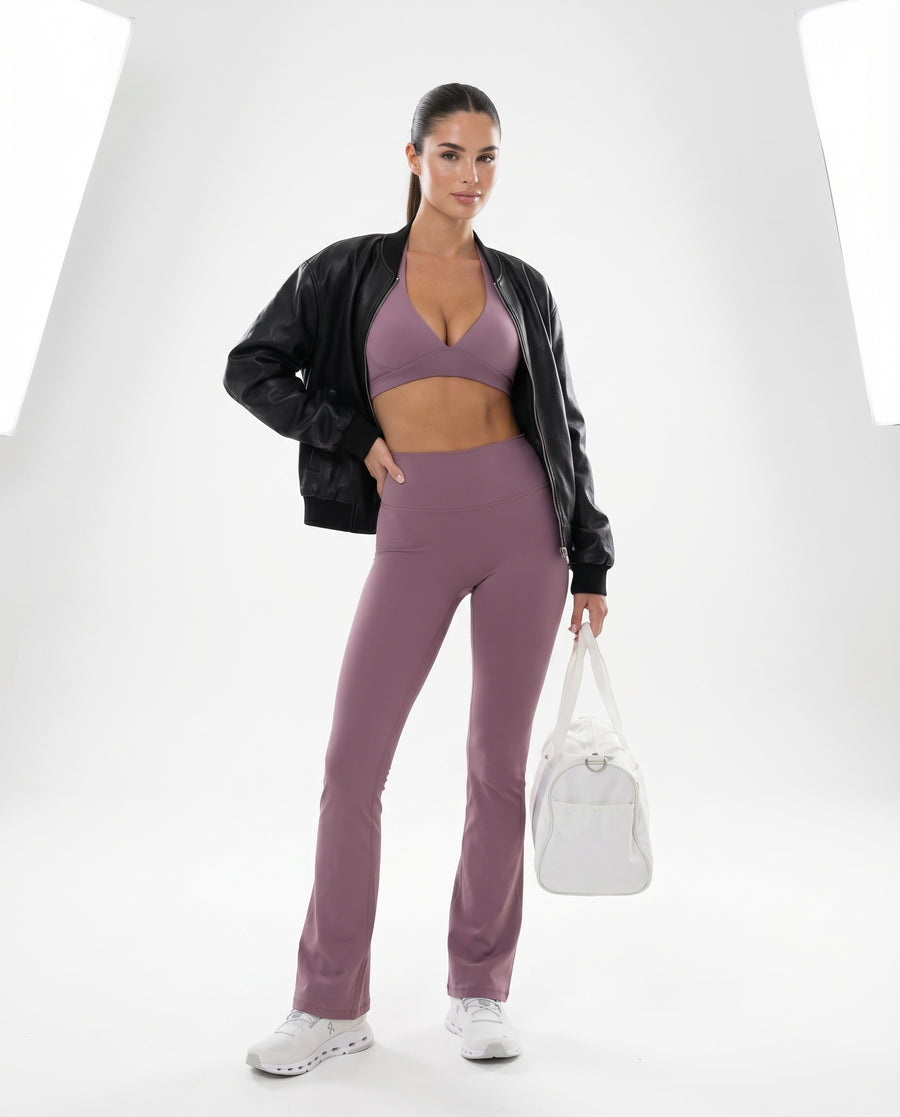 Halter Sports Bra Deep V Sculpt